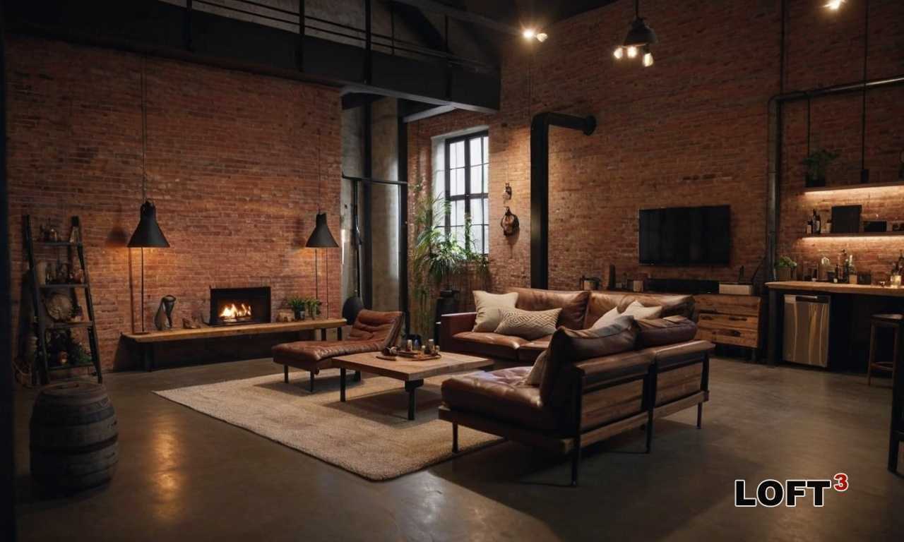 Как добавить цветовых акцентов в Лофт-гостиную с темными стенами Как добавить цветовых акцентов в Лофт-гостиную с темными стенами