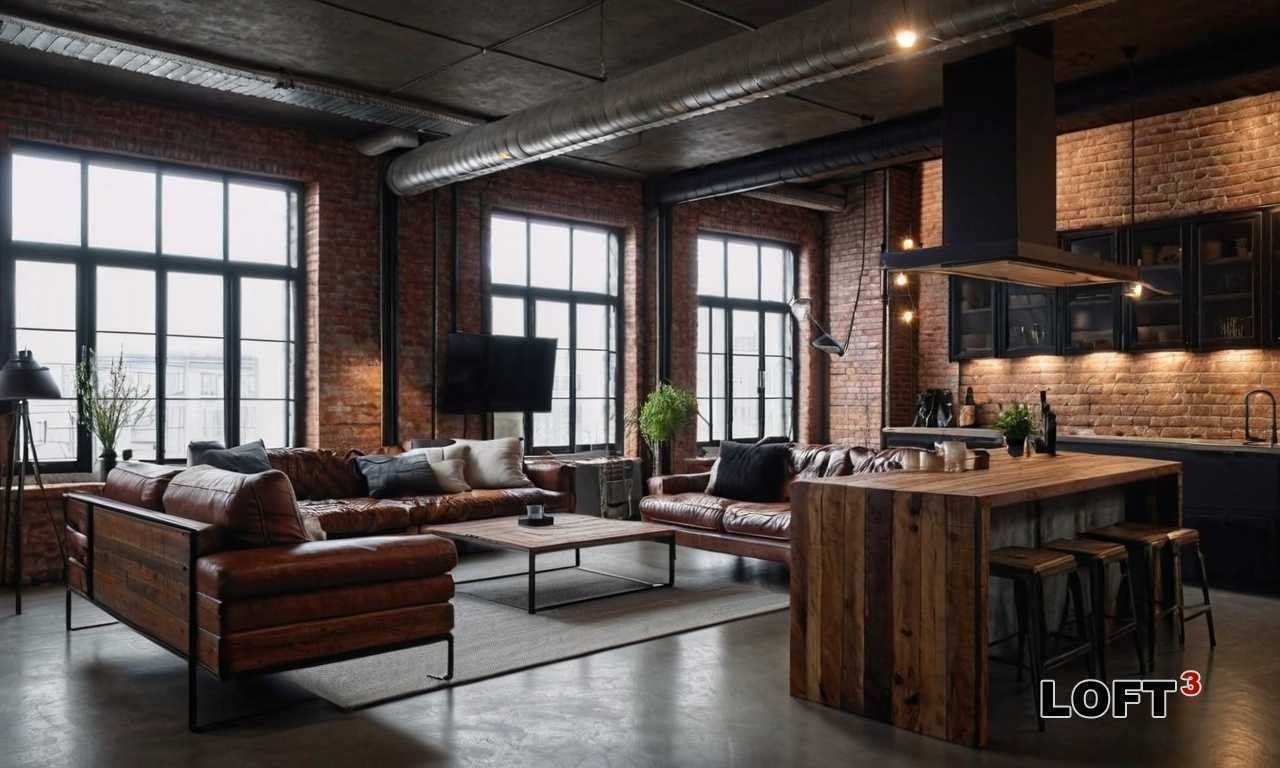 Мебель для тёмного лофта: какие формы и материалы подходят
