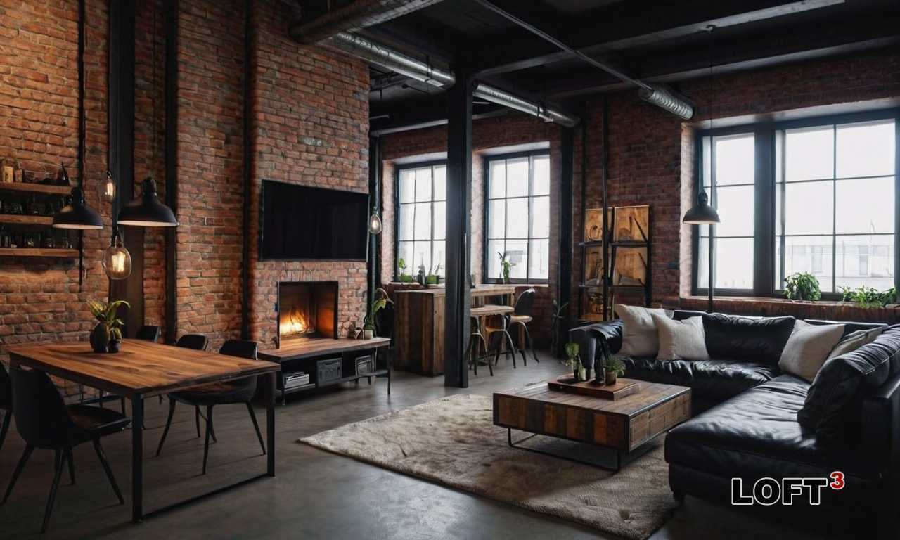 Использование дерева в индустриальном интерьере