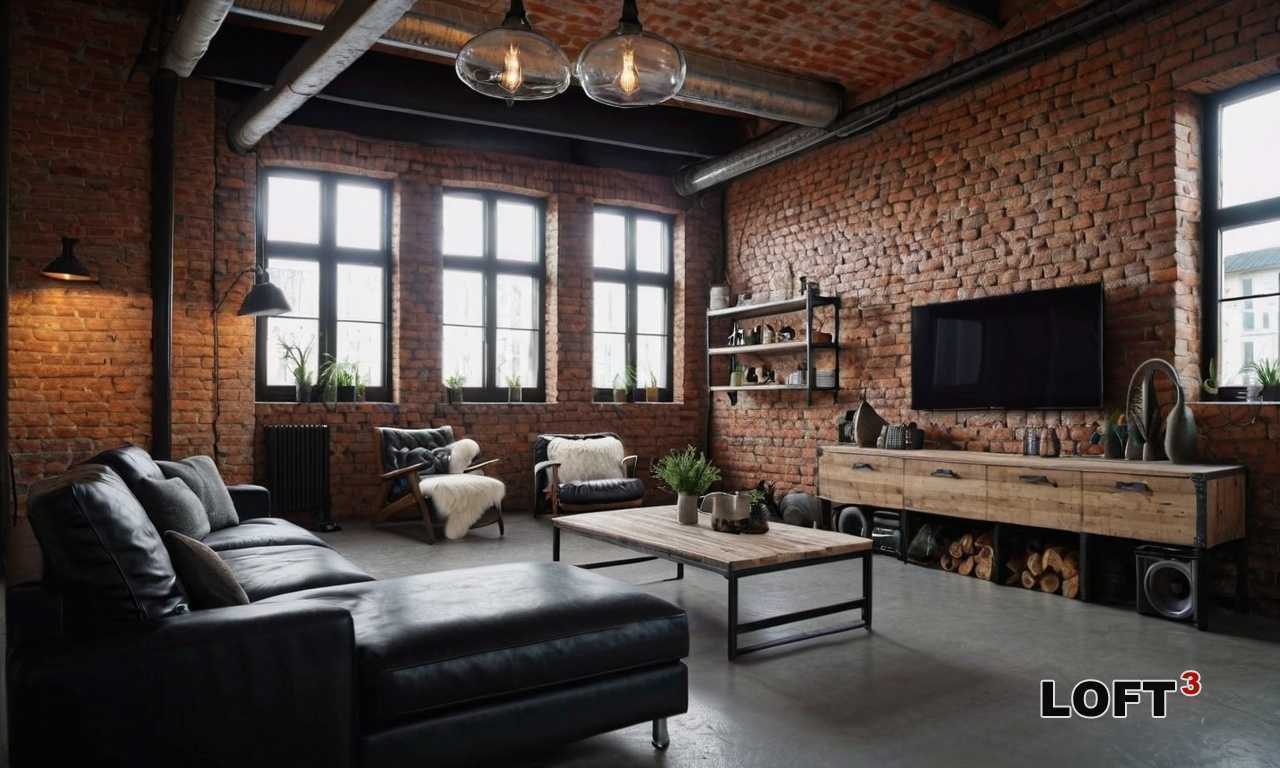 Оптимальное размещение зеркальных панелей в интерьере Лофт