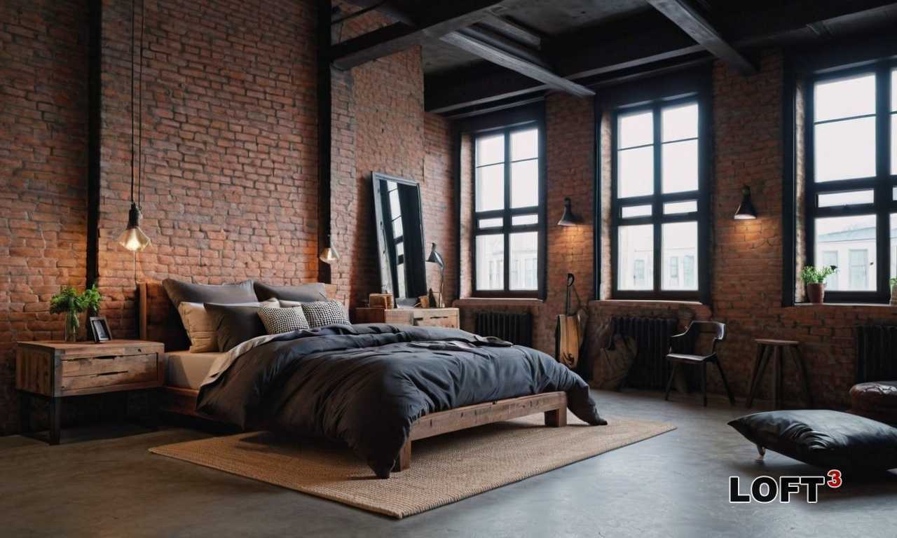 Как выбрать мебель в стиле Лофт для спальни с высокими потолками?