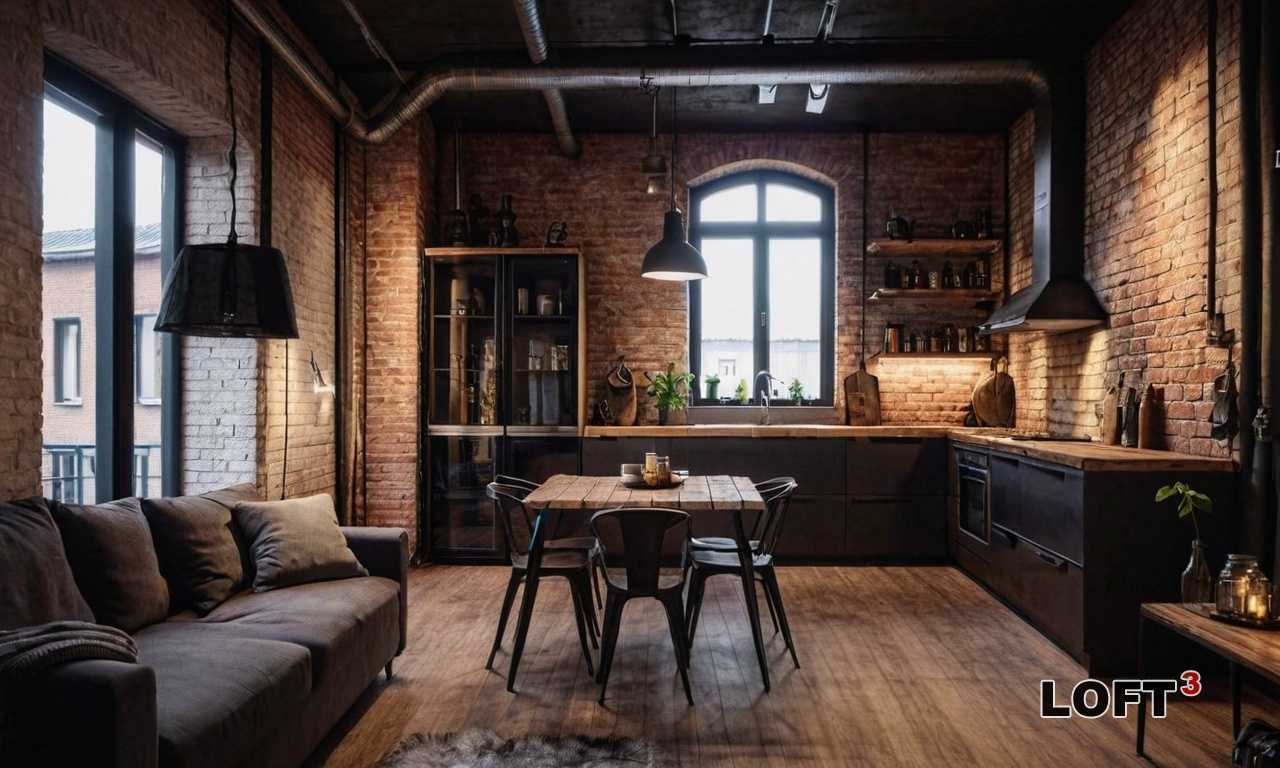 Выбор мебели для обеденного стола в стиле лофт