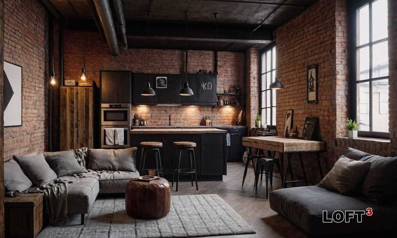 Лофт с камином - уют в индустриальном пространстве