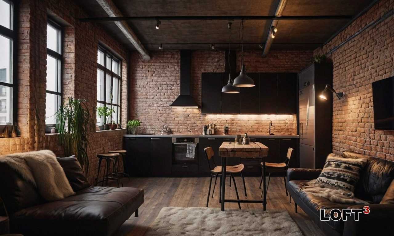 Лофт с деревянными балками и металлическими деталями - как создать гармонию материалов