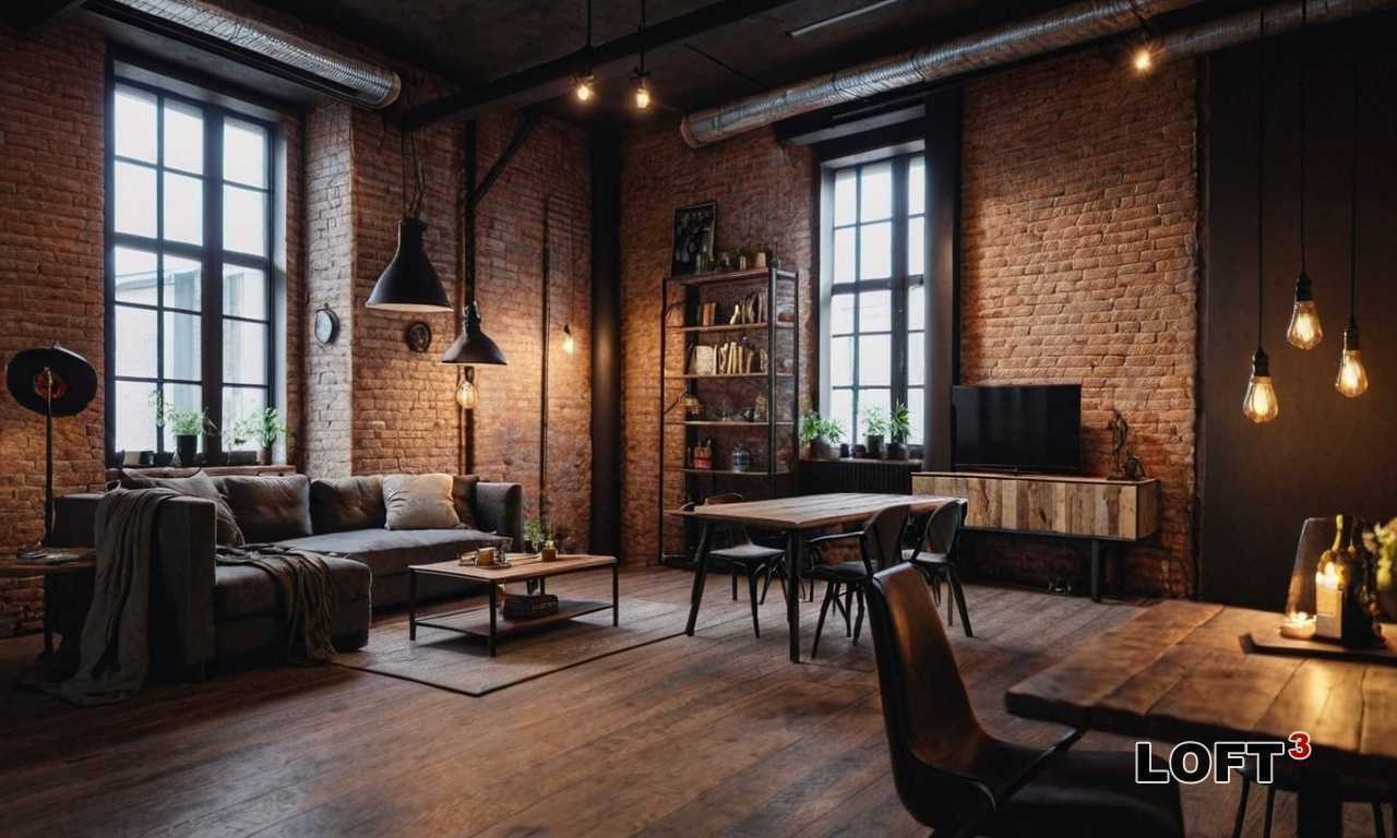 Декорирование: кирпичная кладка, балки и металлические элементы