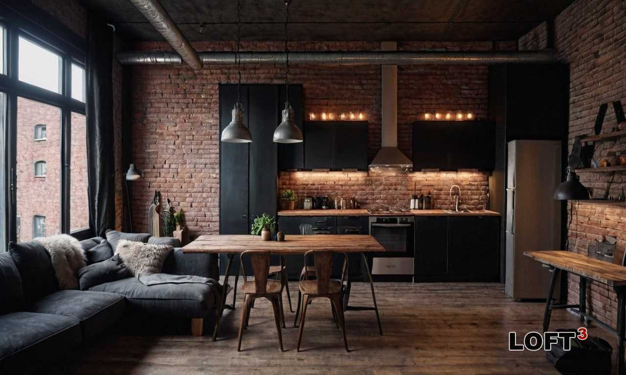 2. Сочетание кирпича с бетоном и древесиной