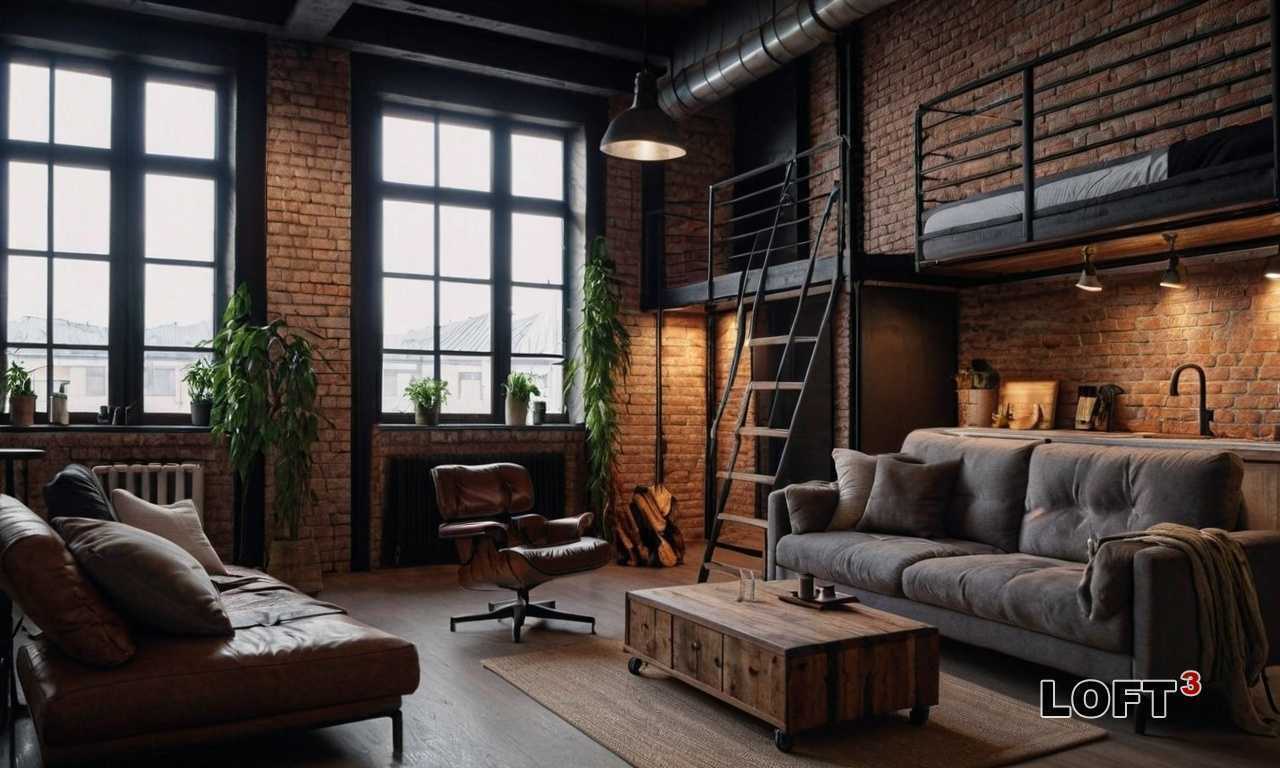 Как сделать стильный интерьер для загородного дома с высокими потолками в стиле лофт?