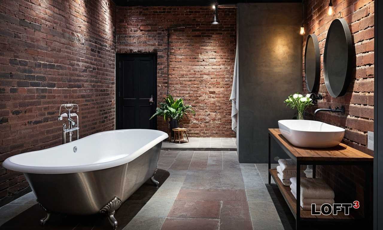 Как сбалансировать элементы ретро и современные решения в ванной Лофт?