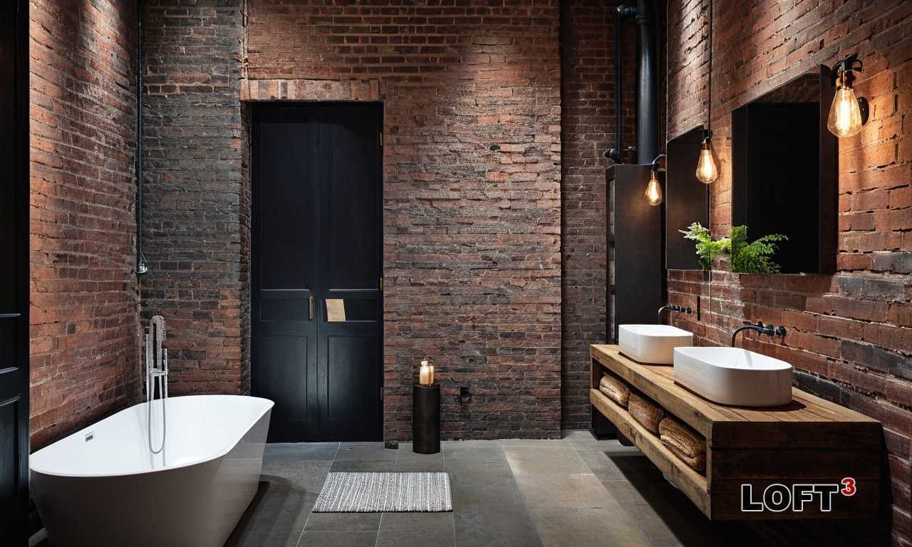 Как создать эффект открытой планировки в ванной Лофт?