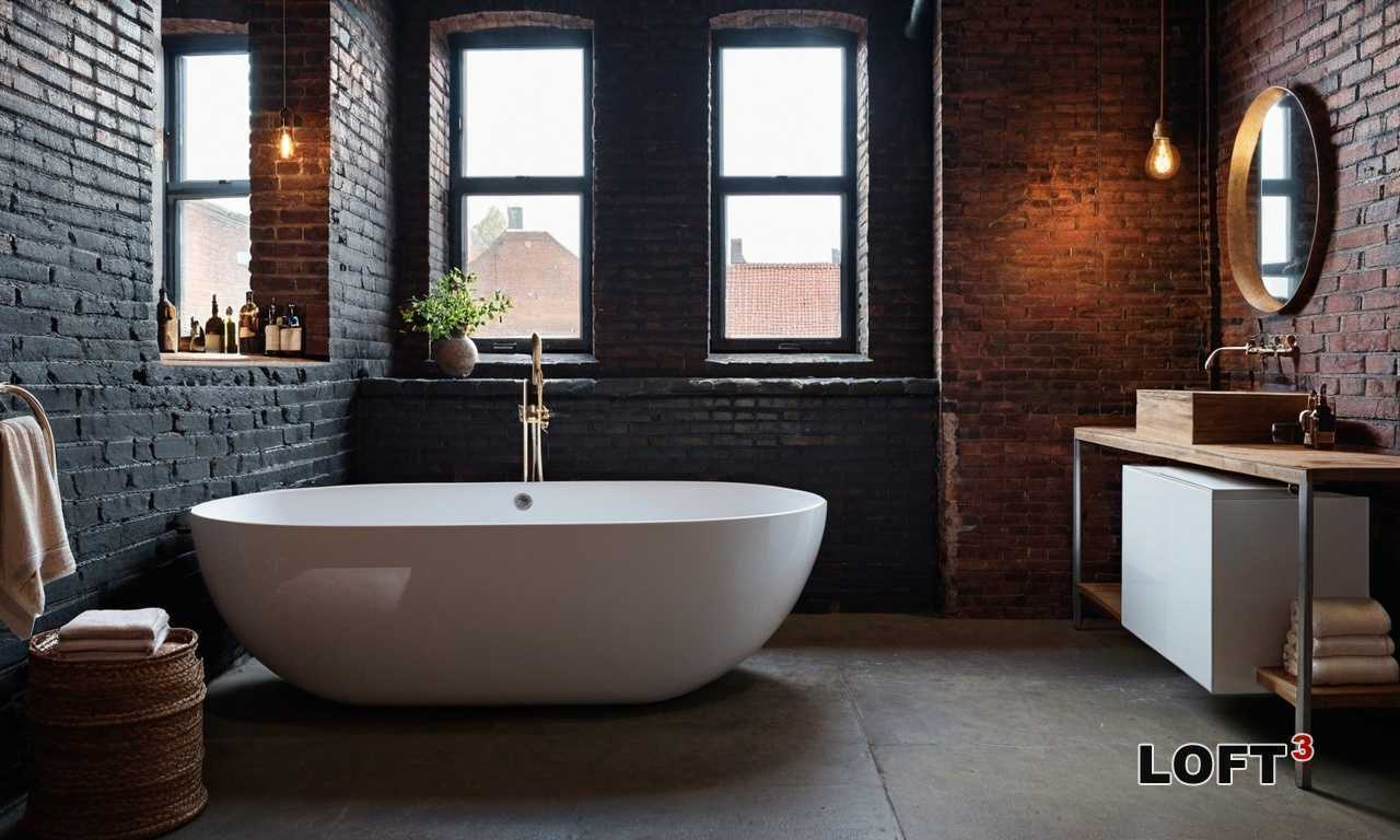 Как оформить туалет Лофт с подвесными светильниками в ретро-стиле?