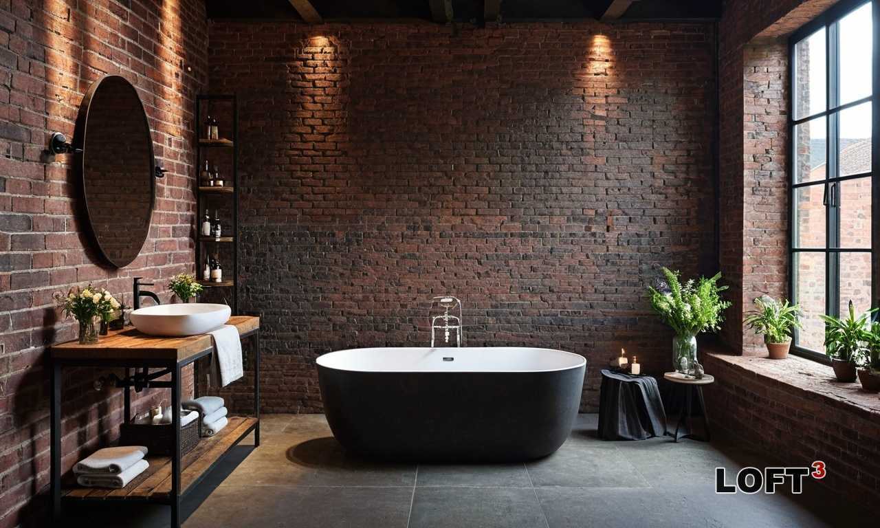 Как интегрировать декоративные элементы в ванную комнату в стиле Лофт?