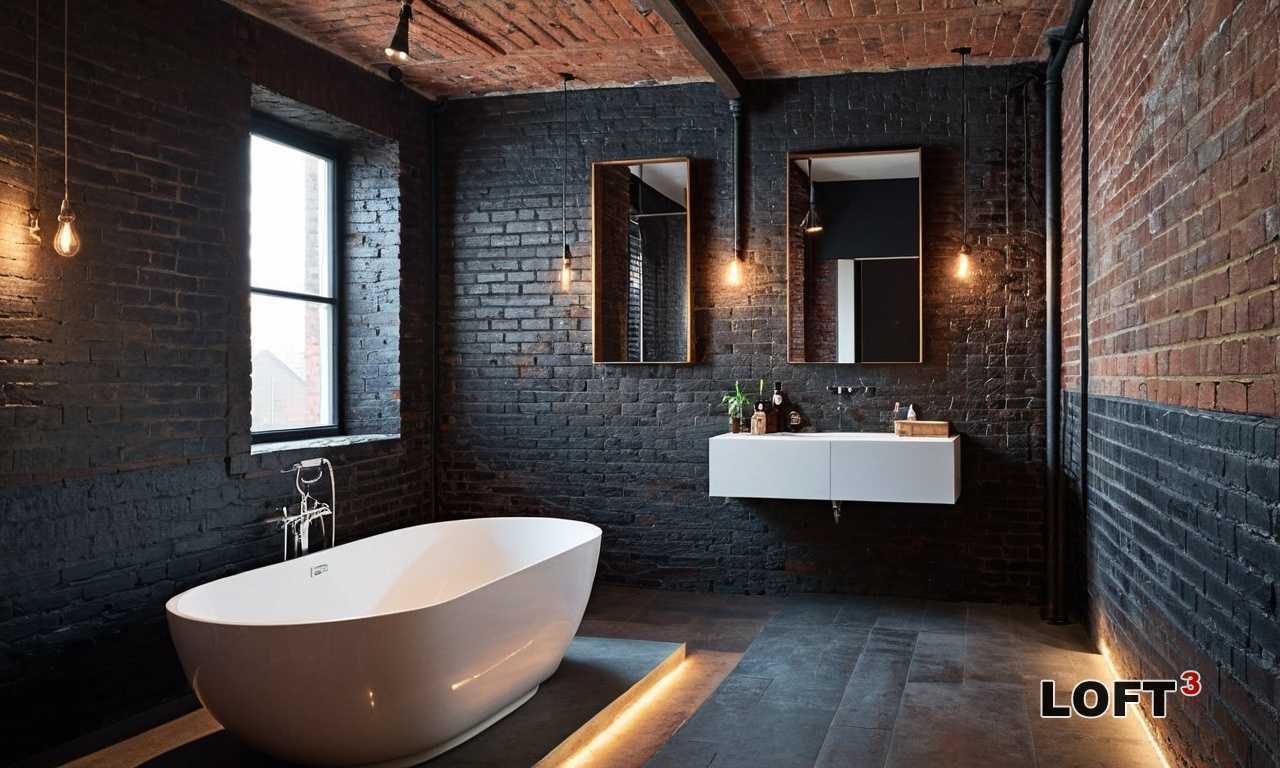 Какие аксессуары идеально впишутся в туалет в стиле Лофт с черной сантехникой?