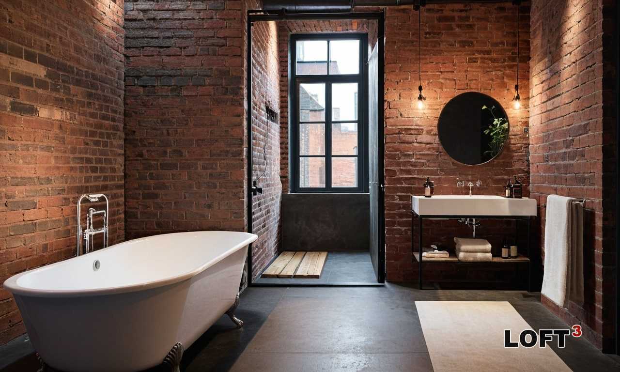 Светильники в стиле Лофт для ванной с антикварной сантехникой