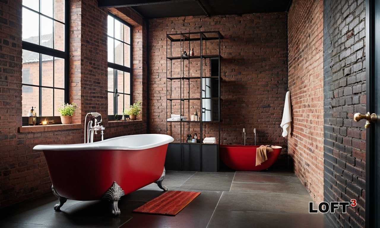 Использование бетона и кирпича для стен в ванной