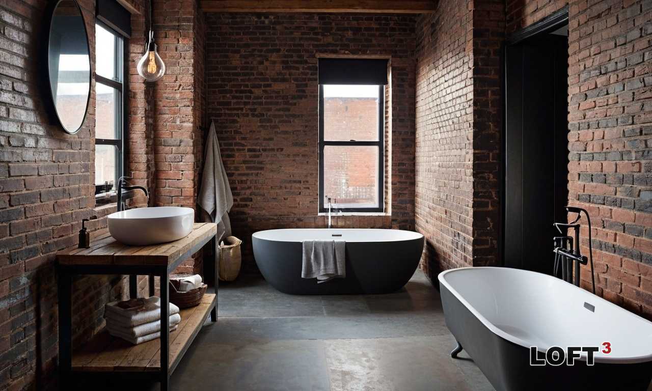 Как оформить туалет Лофт с деревянным потолком и металлическими элементами?