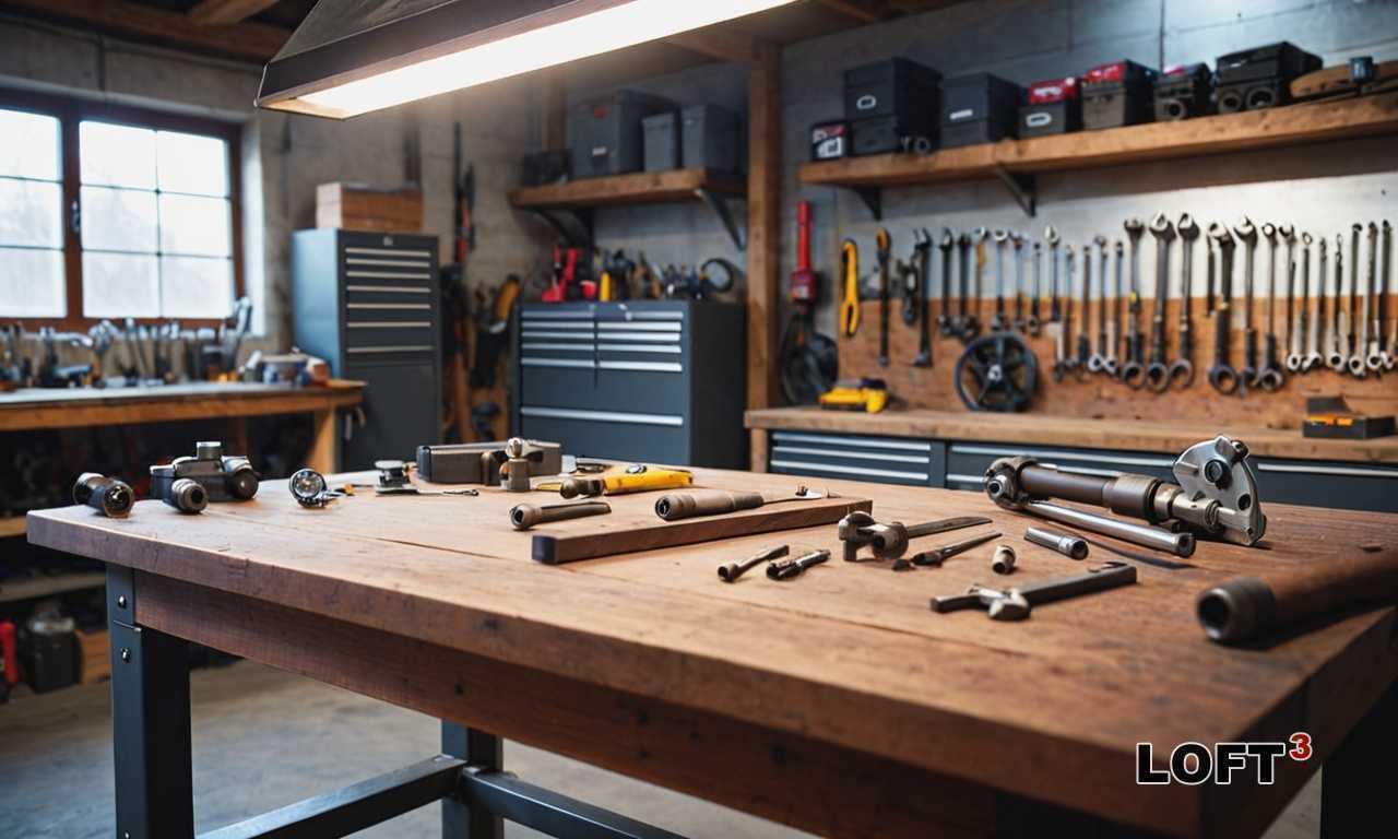 Оснащение мастерской включает в себя верстаки, стеллажи и место для инструментов. Шлифовка, обработка и сборка деталей требуют удобного рабочего пространства. Важно продумать расположение электроинструментов, чтобы каждый этап работы проходил без лишних перемещений.