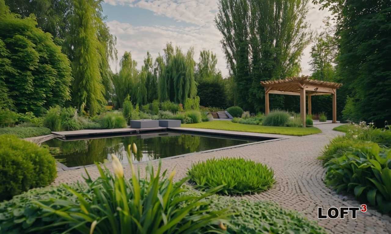 Как совместить бетонные клумбы с другими элементами ландшафта?