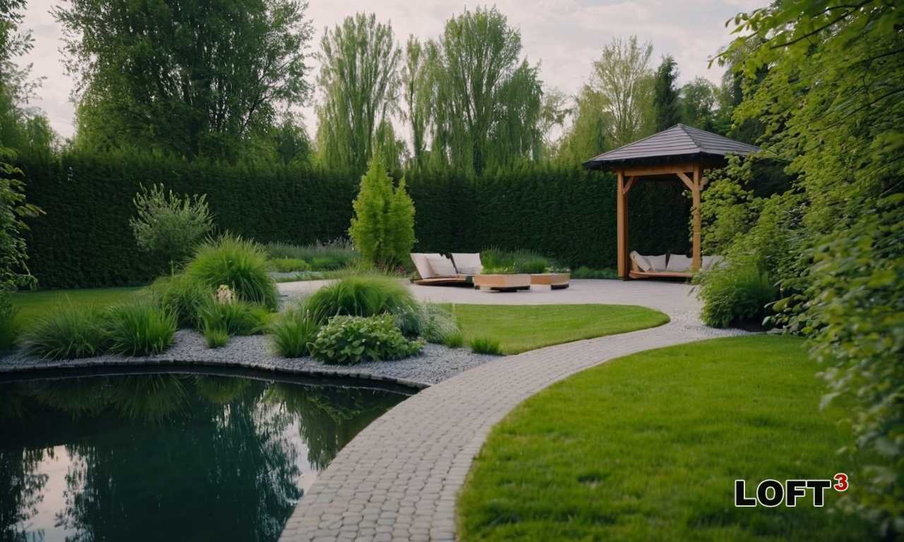 Как оформить эффектную водную дорожку в саду Loft?