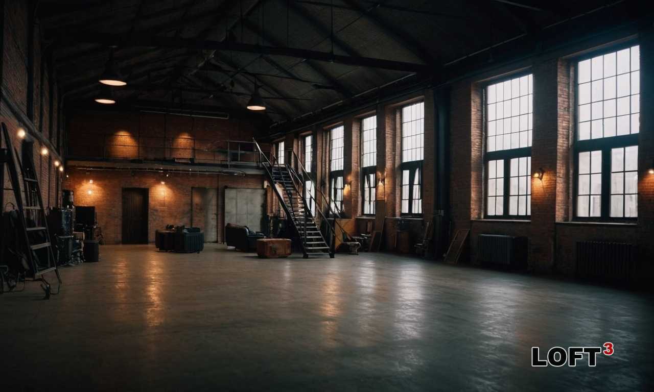 Как создать эффектную гостиную с бетонными стенами в лофте