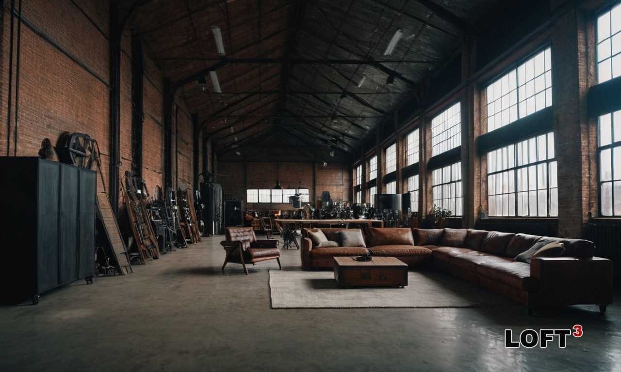 Использование черных стен в оформлении промышленного лофта