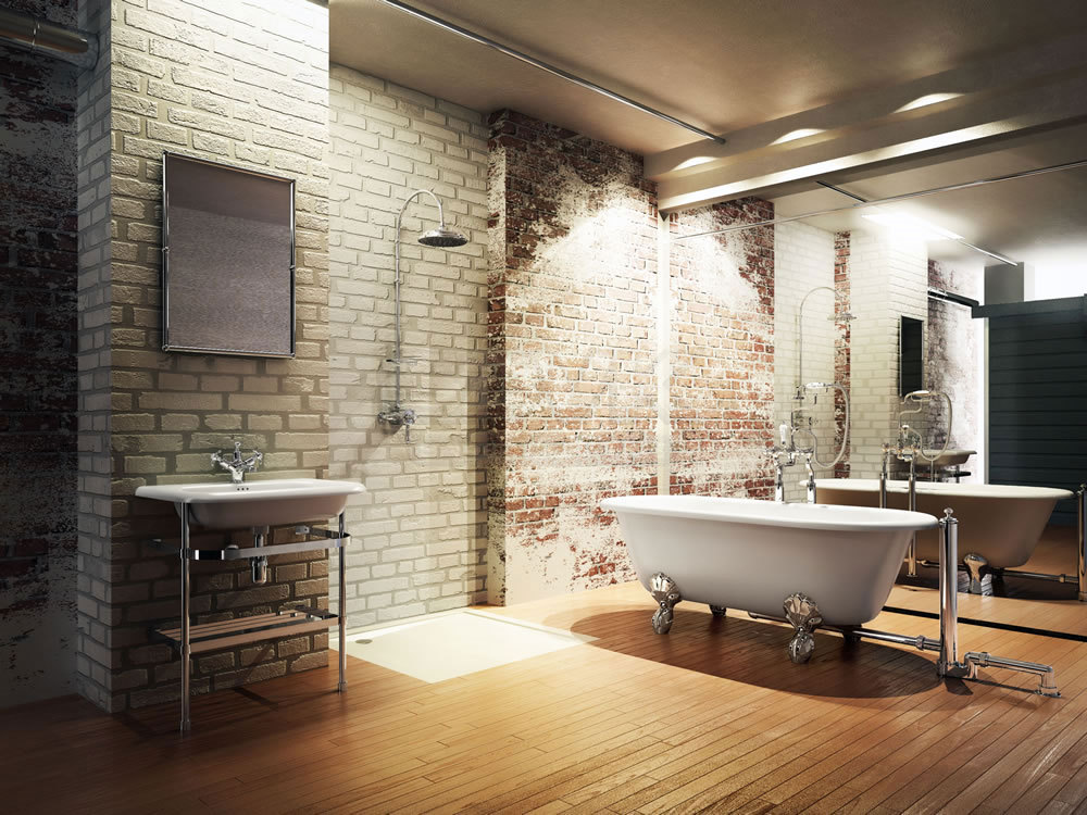 Ванная комната в стиле Loft. Стильный интерьер  ванной