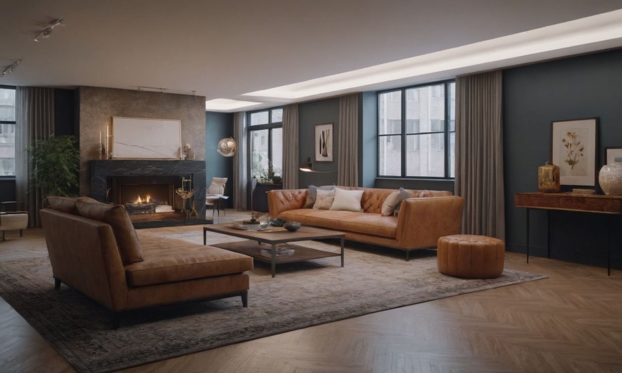 Использование цветовой гаммы в дизайне интерьера Лофт с элементами арт-деко