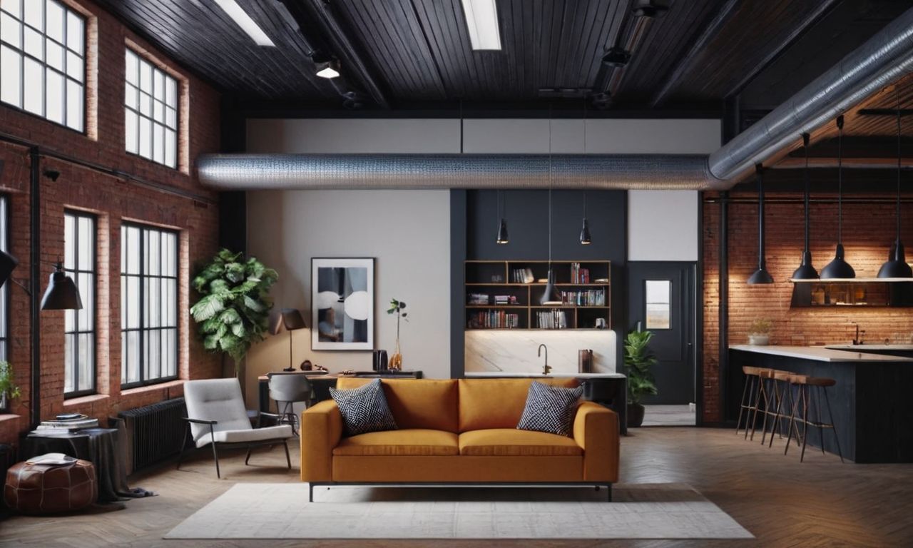 Преимущества высоких потолков и открытых коммуникаций в лофте