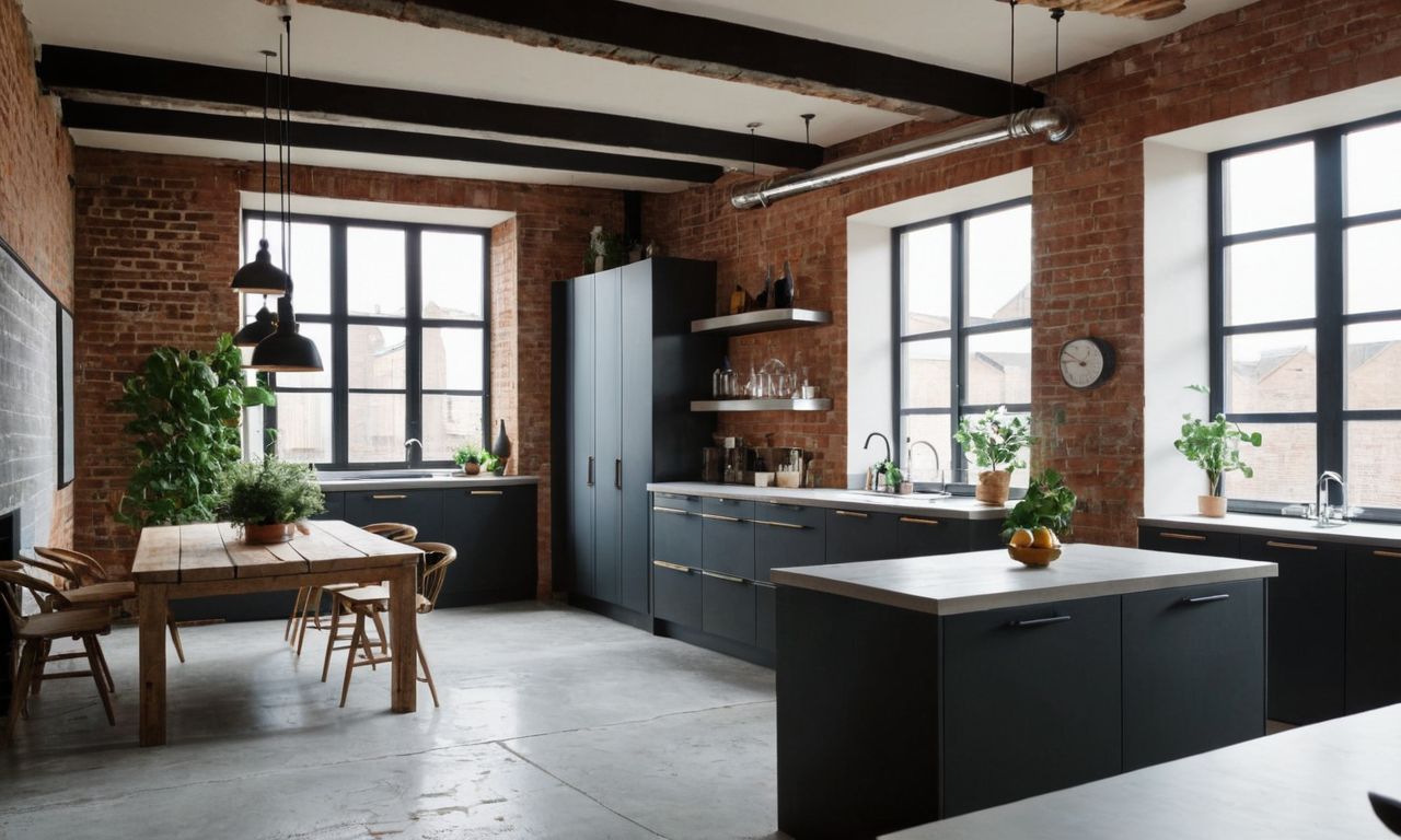 Удачное сочетание материалов: металл, дерево, кирпич