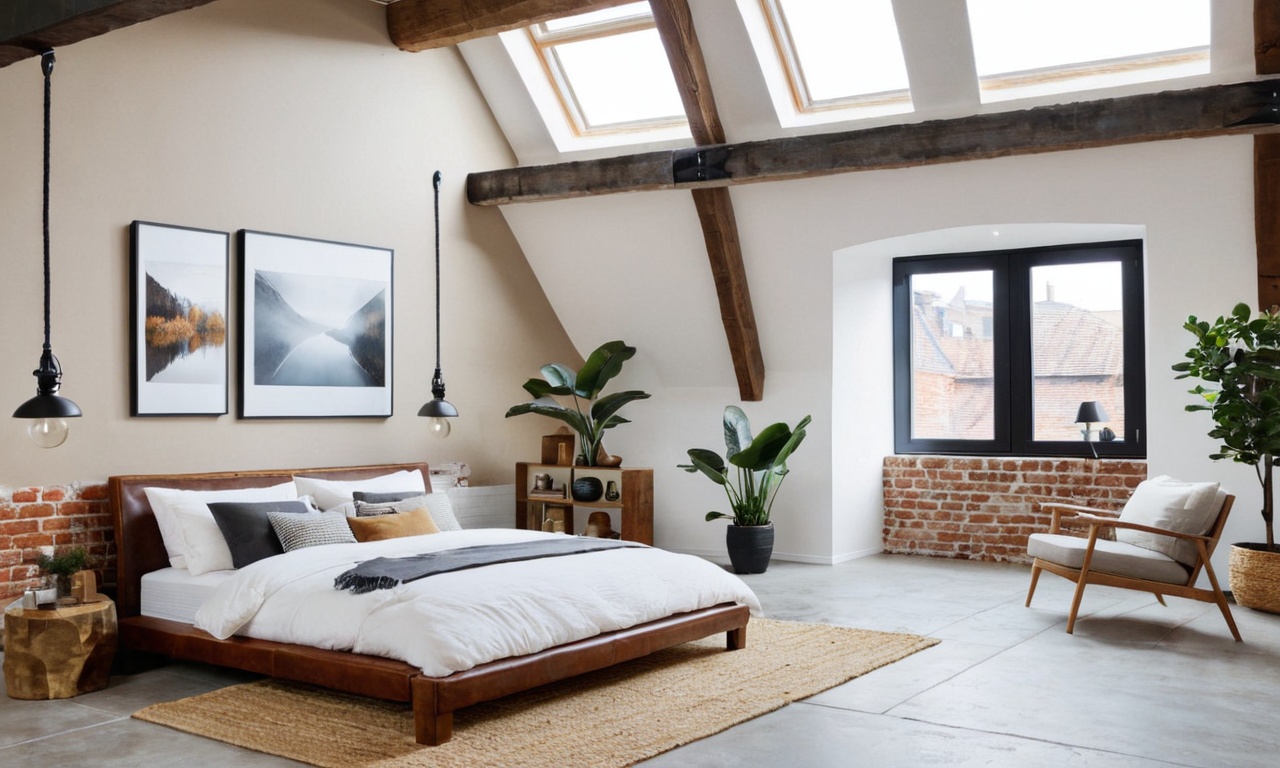 Сочетание промышленных элементов с арт-объектами в дизайне интерьера Лофт