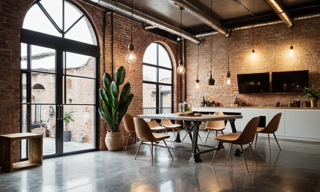 Примеры колоритных акцентов в Лофт-дизайне: