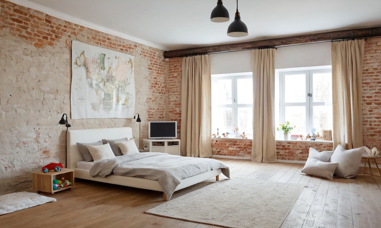 Практичность и безопасность Лофт-детской комнаты