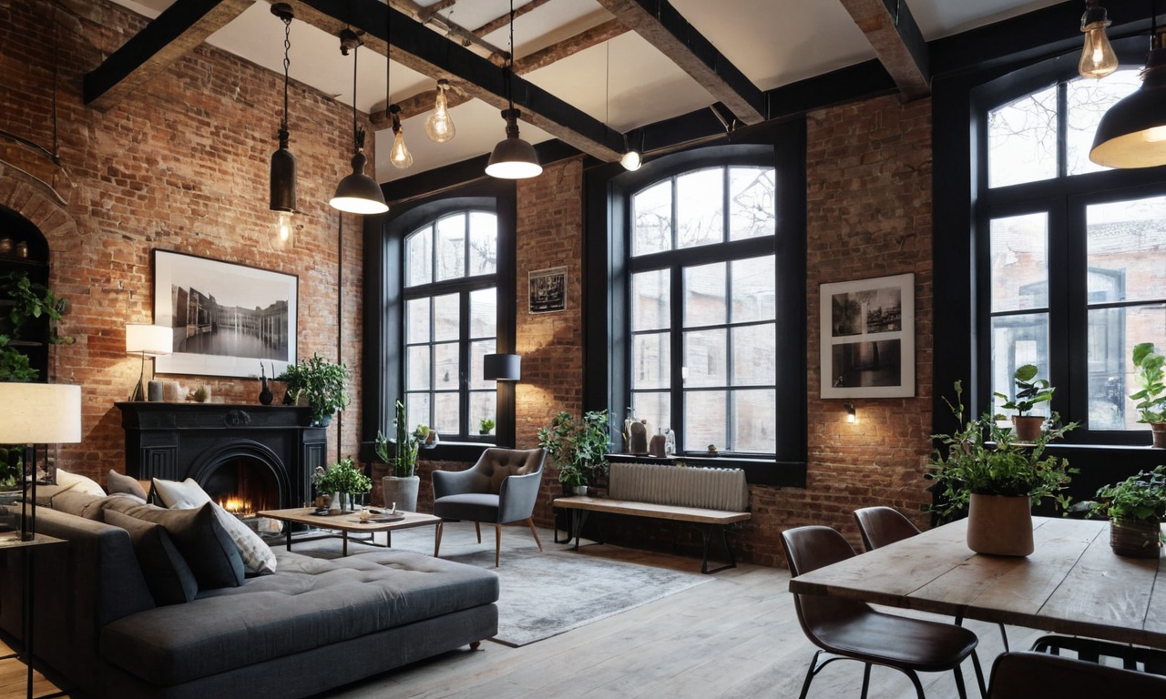 Грубые отделочные материалы и видимые коммуникации