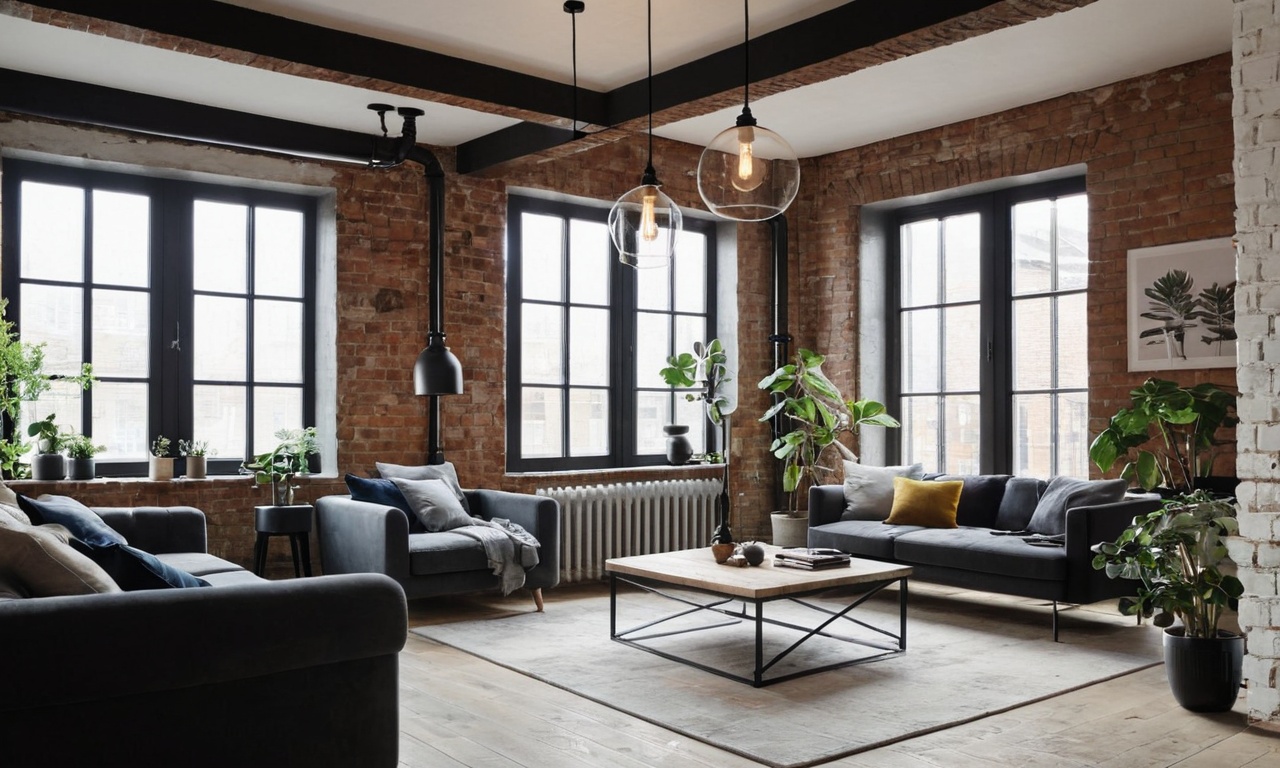 Создание атмосферного лофта для гостиной