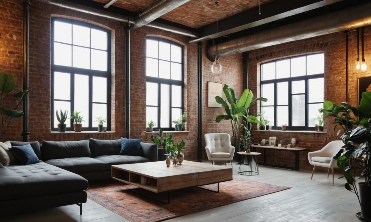 Сочетание индустриальных элементов с другими стилями