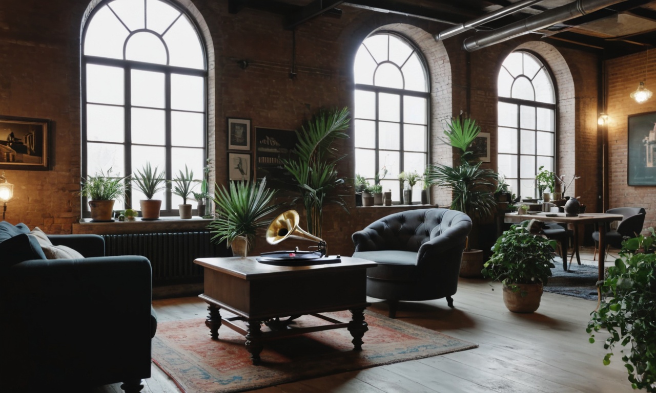 Примеры интерьеров в стиле Лофт с винтажными аксессуарами