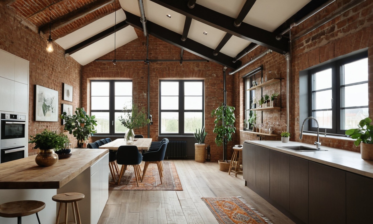 Идеи использования промышленных аксессуаров в различных элементах интерьера