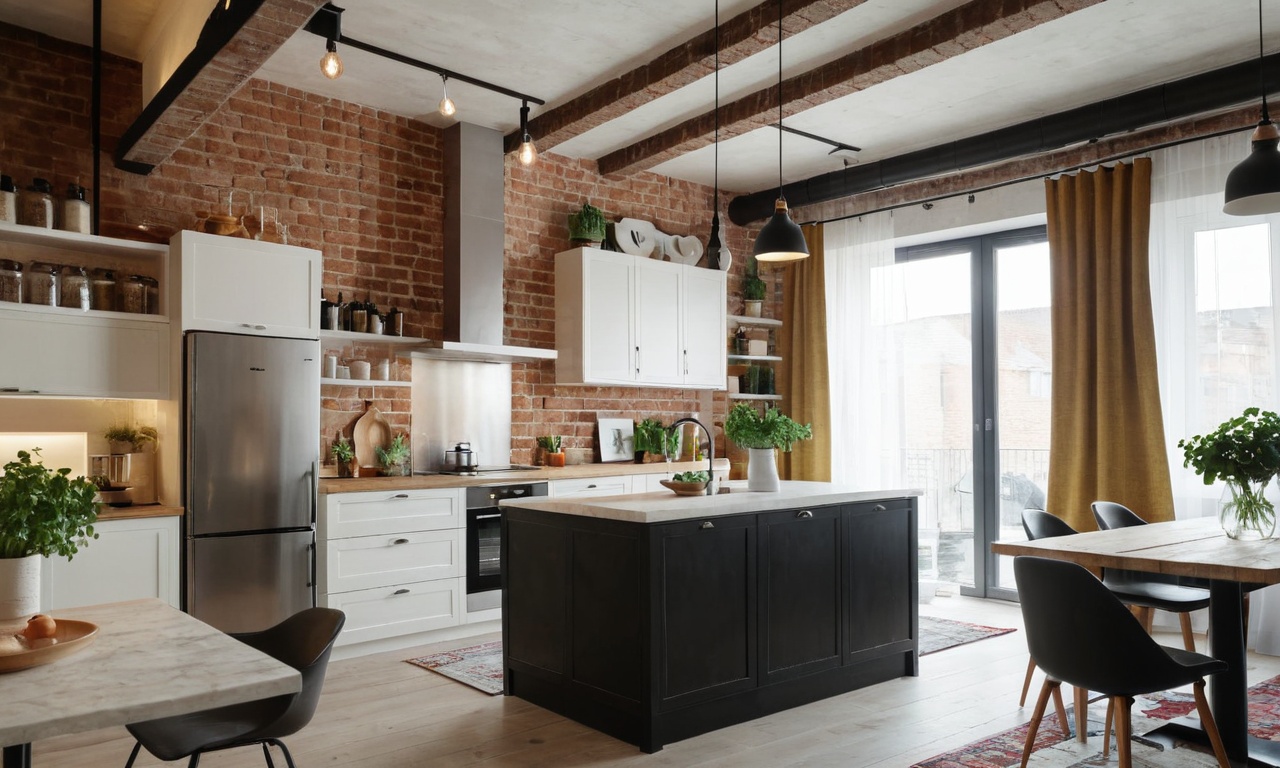 Функциональные решения лофта для кухни
