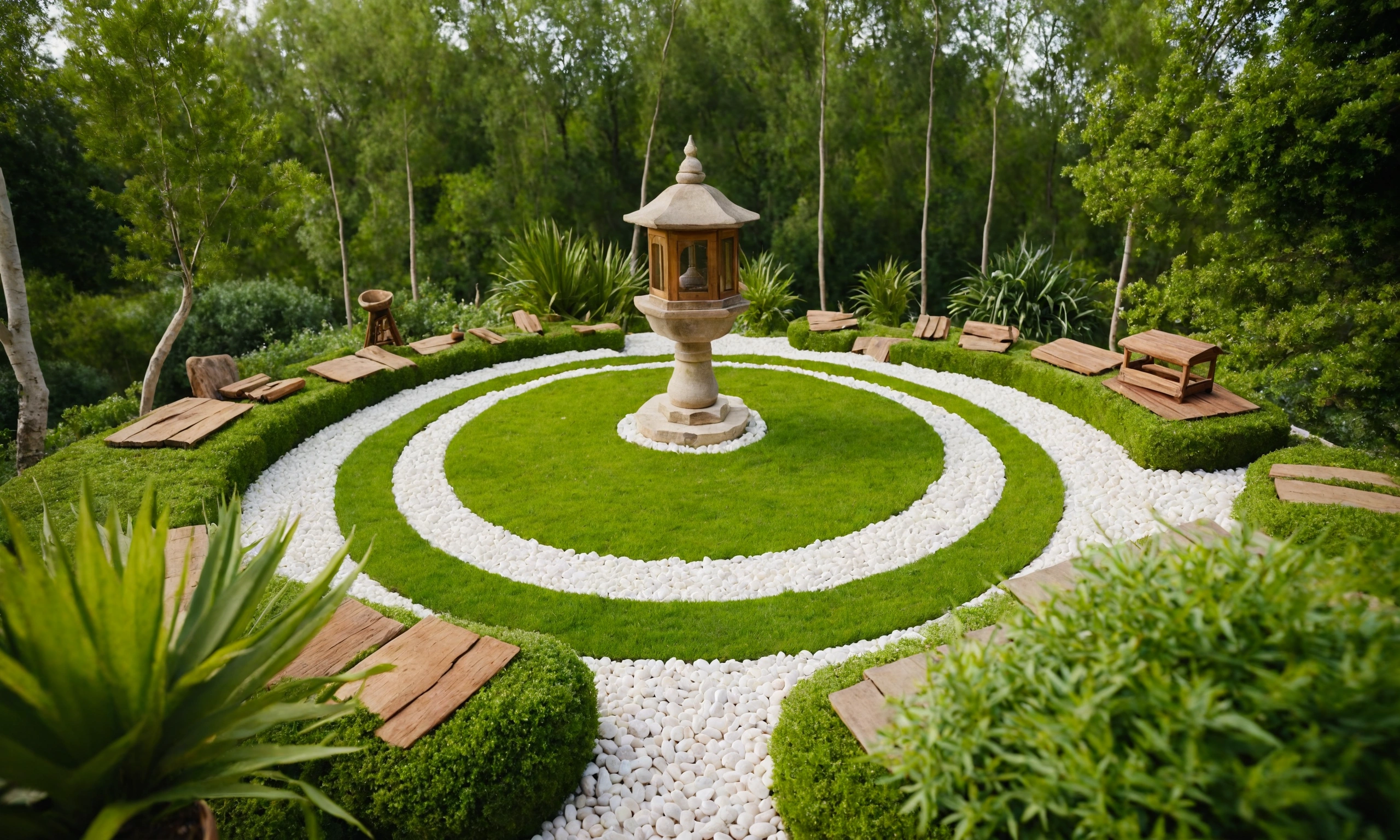 Ландшафтный дизайн в стиле Лофт: использование дерева и камня