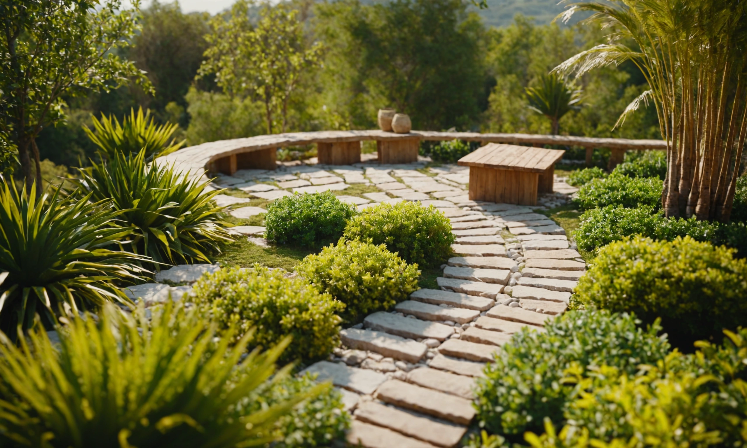 Ландшафтный дизайн в стиле Лофт: использование дерева и камня