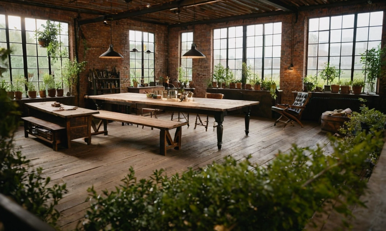 Элементы декора, создающие атмосферу старого склада или мастерской