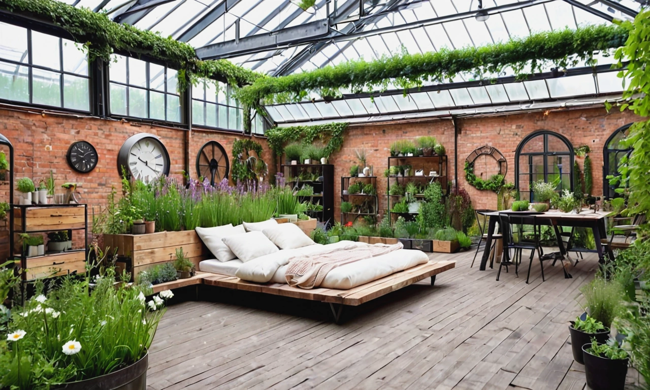 Сочетание живых и искусственных растений