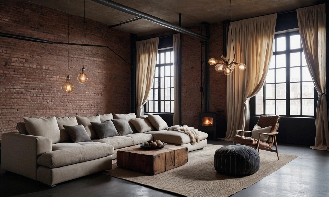 Лофт-стиль: использование текстиля в отделочных работах