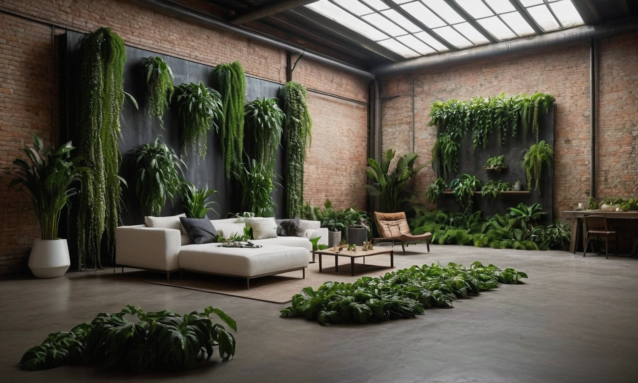 Использование растений и зеленых насаждений в архитектуре и фасаде в стиле Лофт