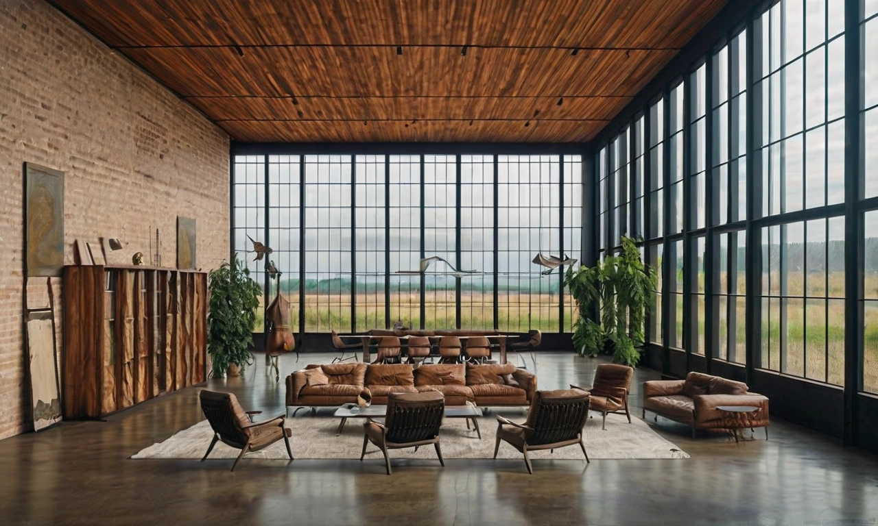 Стекло и железо в архитектуре и фасаде в стиле Лофт