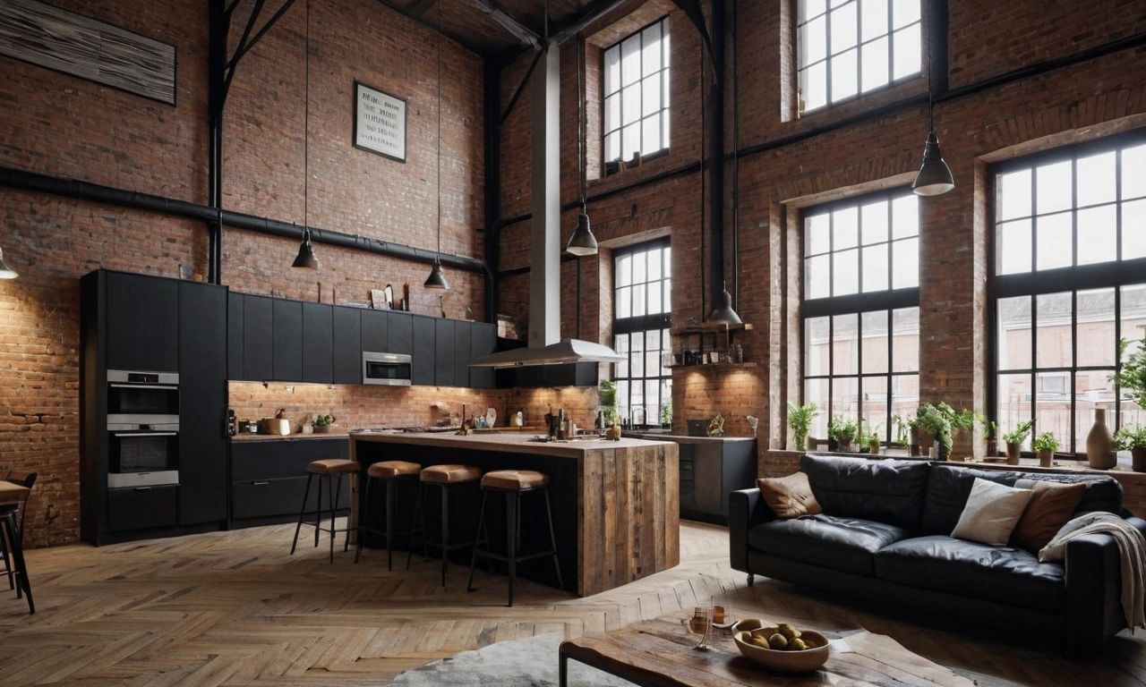 Сочетание кирпичной отделки с другими материалами