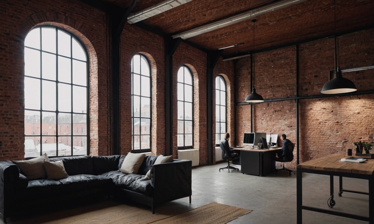 Высокие потолки и экспозиционные трубы