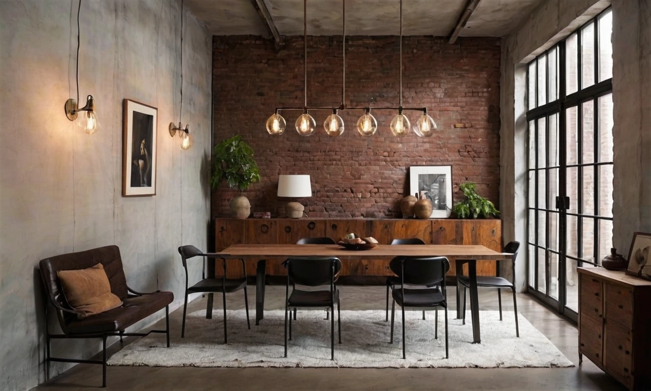 Цементные полы и деревянные элементы