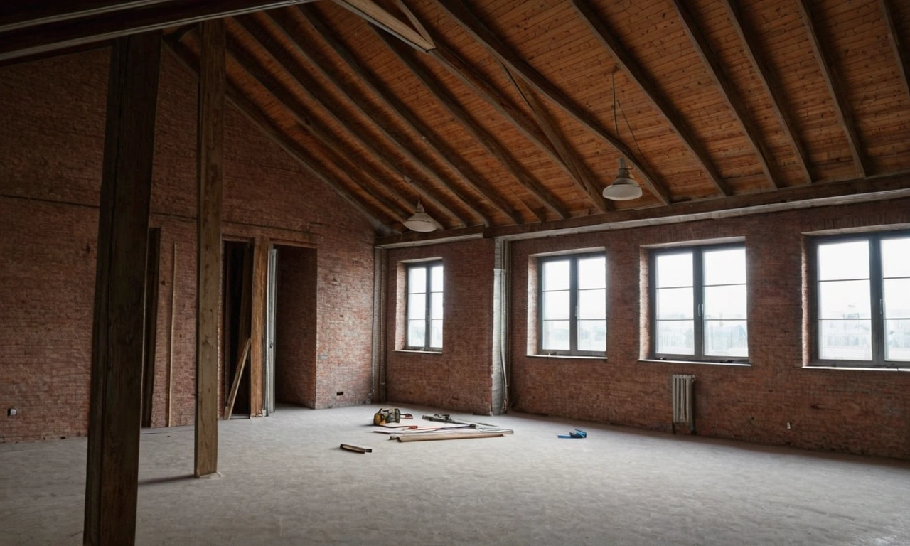 Открытые деревянные балки и бруски