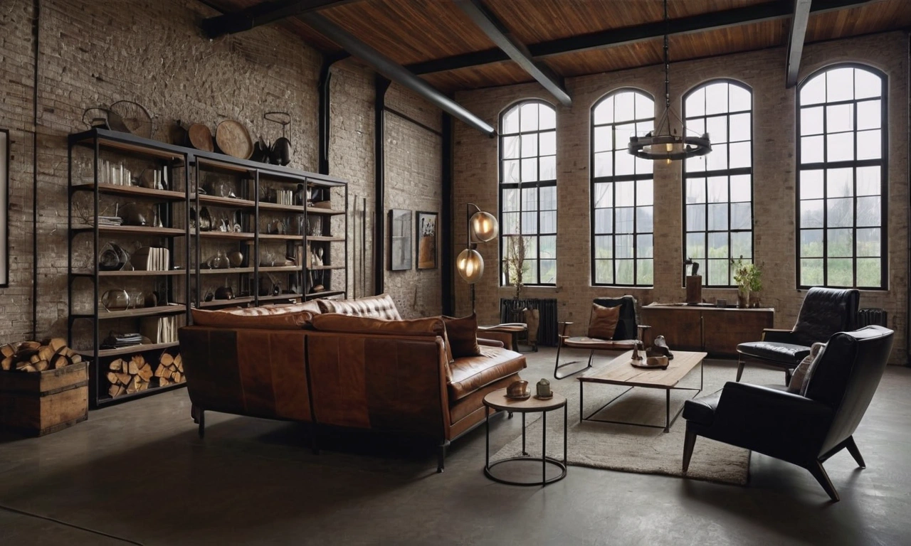 Декоративные элементы в лофт-дизайне гостиной