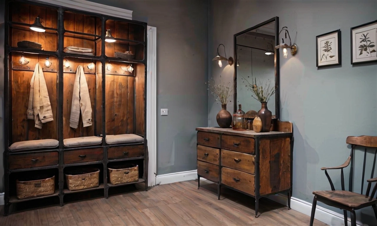 Уютные детали: пол и стены в лофт-прихожей